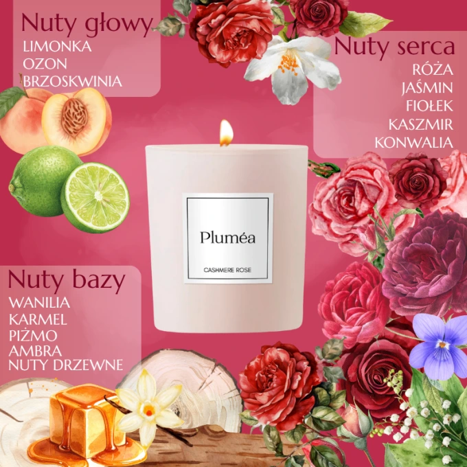 Świeca sojowa CASHMERE ROSE
