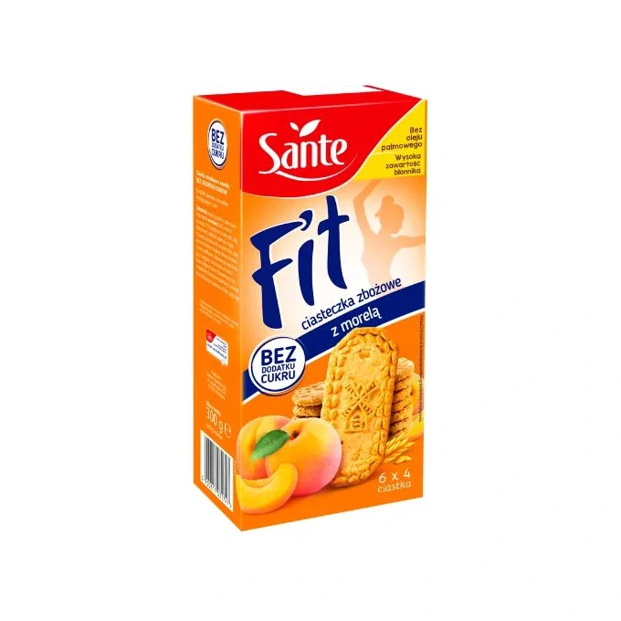 Fit Ciasteczka Zbożowe z Morelą Bez Cukru 300g